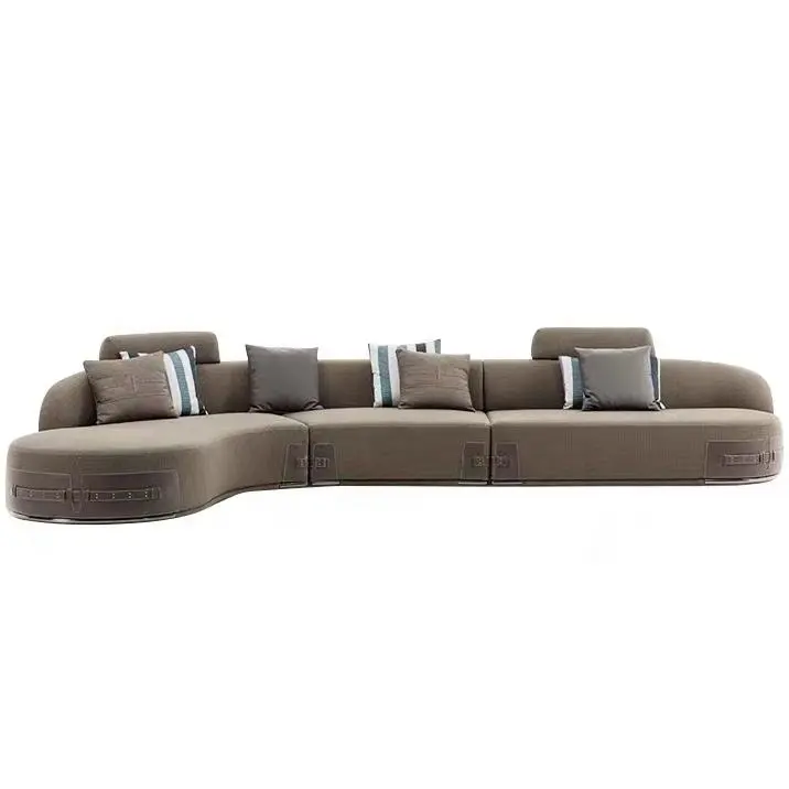 Modern İtalyan eğlence lüks kumaş L şekli kesit kanepe kanepe oturma odası kanepeleri takım