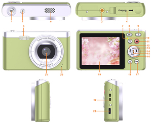 Karmaşık sahne 16X dijital Zoom 48MP 4K Video kamera Anti-Shake 2.8 inç dijital kamera kompakt Vlogging kamera - Product Image 6
