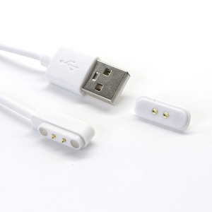 Custom Color <strong>USB</strong> <strong>2.0</strong> <strong>a</strong> Male to 2.84mm Magnetic Spring 2pin Pogo Pin Magnet Charging Cable - Product Image 1