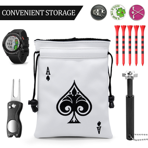 Yüksek kalite fabrika tasarım Golf topu kılıfı deri İpli kapatma Golf değerli çanta - Product Image 4