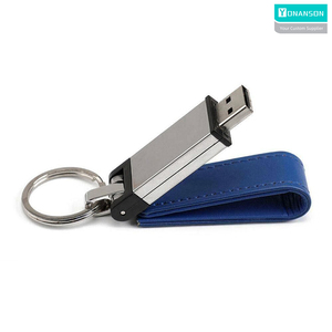 Memoria USB 2,0 de cuero personalizada de gama alta con logotipo personalizado 3.0USB Memory Stick para Pendrive promocional con llavero de regalo - Product Image 5