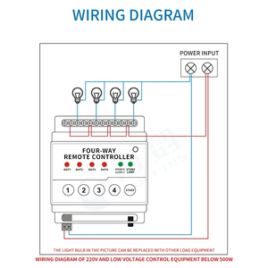 Drahtloser Fernbedienung schalter DC12V/24V 4-Kanal-Relaisempfängermodul Universal 433 MHz RF-Fernbedienung sender - Product Image 6
