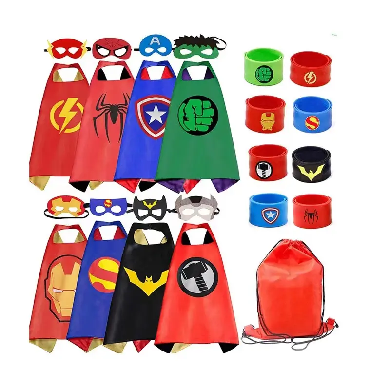 2022 bambini personalizzati di alta qualità Cosplay Party Super Hero Cape And Mask Superhero Halloween Costume Cape For Boy Kids
