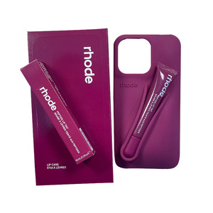 Luxury Silicone <strong>Rhode</strong> Mobile Phone Cases with Lip Gloss Lipstick Holder Compatible with for IPhone11 12 13 14 15 16 Pro <strong>Max</strong> Plus