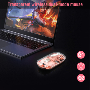 Mouse da Gaming con rotella a 4 livelli senza fili trasparente 2.4G USB senza fili Dual-mode connessione Bluetooth 4 - Product Image 6