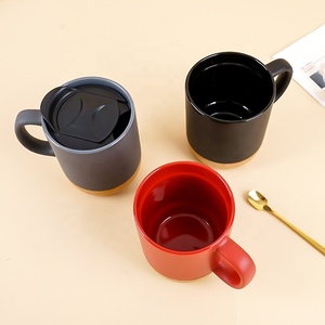 Wholesale 350ml Matte Ceramic Coffee <strong>Cup</strong> with Creative Cork Bottom <strong>Solid</strong> <strong>Color</strong> for Home Use - Product Image 5