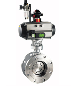 DN100 PN16ตัวกระตุ้นนิวเมติกดำเนินการผงไหลควบคุมวาล์วผีเสื้อ - Product Image 4