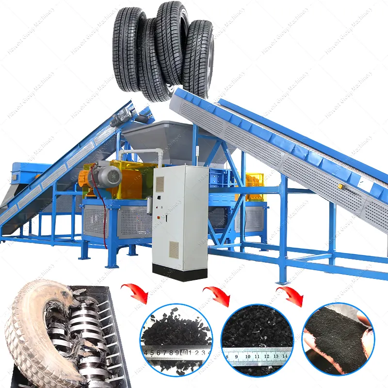 Completamente automatico riciclare pneumatici di seconda mano macchine per il riciclaggio di pneumatici trituratori pneumatici