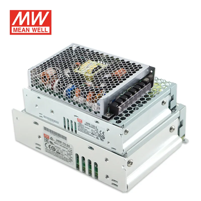 MEAN WELL HRP 75W 100W 150W 200W 300W 450W 600W 1000W 5V 12V 15V 24V 48V 2-48V Ac Dc Industrial Power Supply With PFC Function