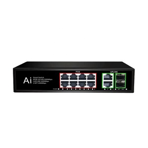 AI Gigabit Ethernet PoE Switch with 8 10/100/1000Base-T RJ45 2 POE+2UTP+2SFP Inlets IP <strong>Network</strong> - Product Image 1