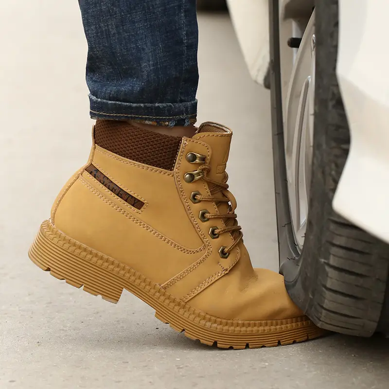 Mode chaussures de travail pour hommes en plein air léger respirant baskets de sécurité bottes