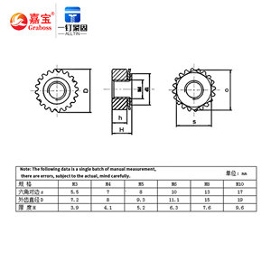 M3 M4 M5 M6 M8 M10 Stainless Steel Metric Hex Kep/K Type Tooth Washer Lock Nuts High Quality K Lock Nut - Product Image 4
