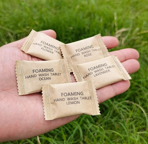 OEM Fragrance Hand <strong>Soap</strong> <strong>Basic</strong> Cleaning Hand Wash Tablets With Kraft Sachet