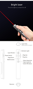 Hot Sale 2.4G Presenter Zeiger Fernbedienung N35 USB PPT Präsentation Digitale drahtlose Laserpointer