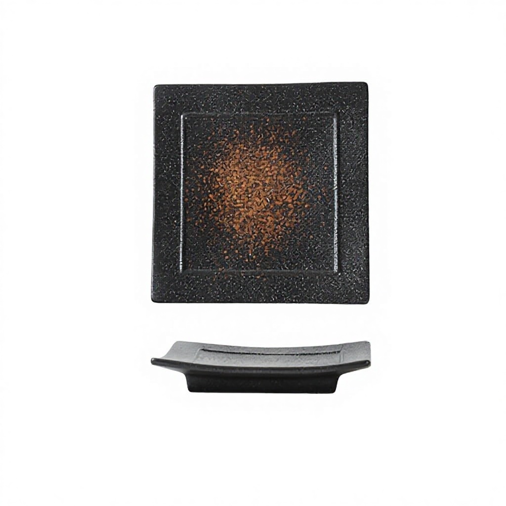 Assiette carrée 7 pouces-moyun noir