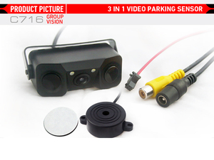 Sistema de sensor de aparcamiento para coche, cámara de marcha atrás 3 en 1, vídeo - Product Image 2