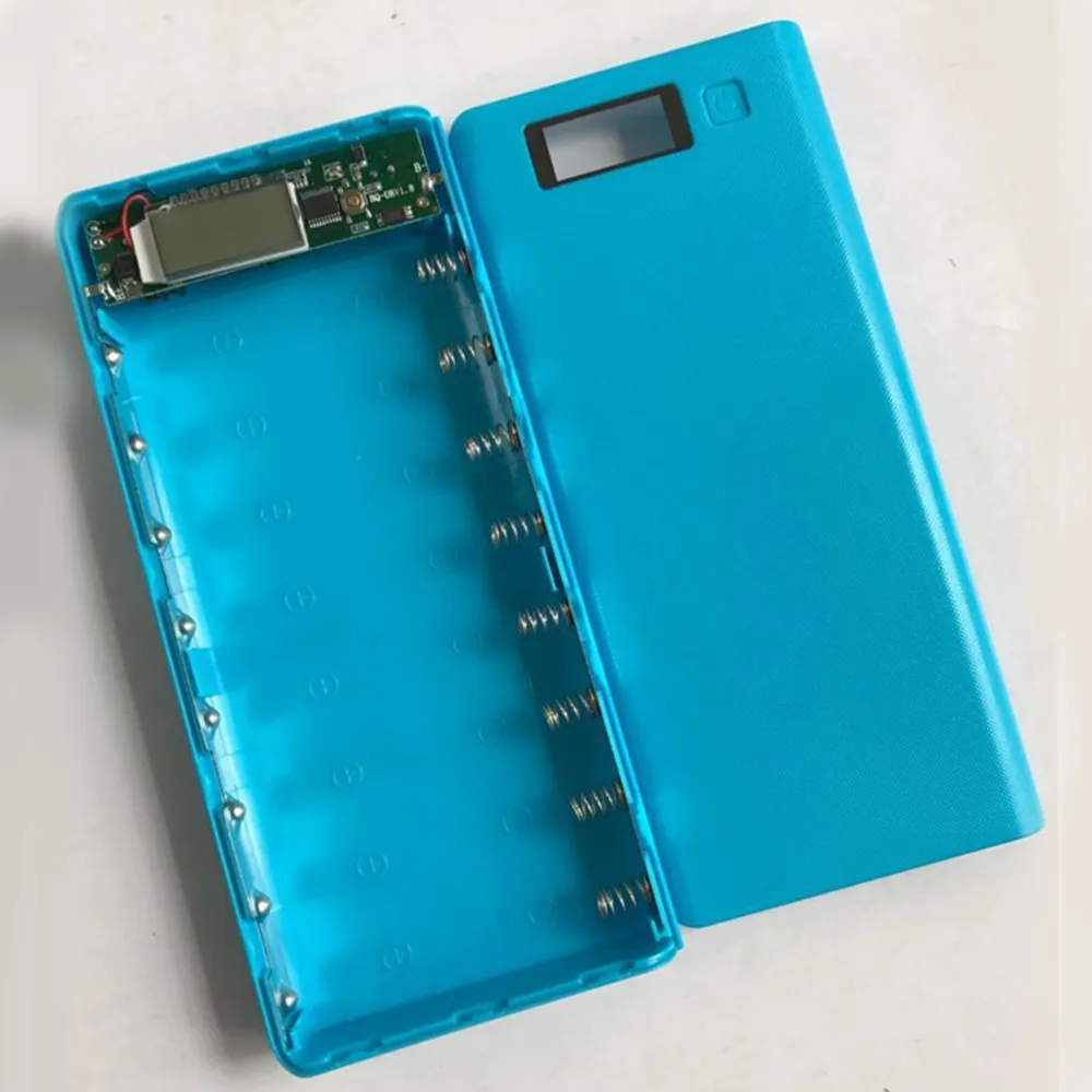 Custodia per banca di alimentazione portatile in plastica 8x18650 custodia per batteria di Backup esterna custodia per caricabatterie da viaggio porte USB/
