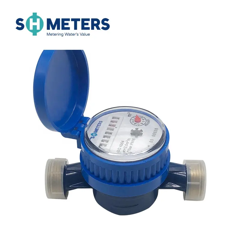 Medidor de flujo de agua con tornillo de tamaño pequeño, medidor de agua de chorro individual para carcasa