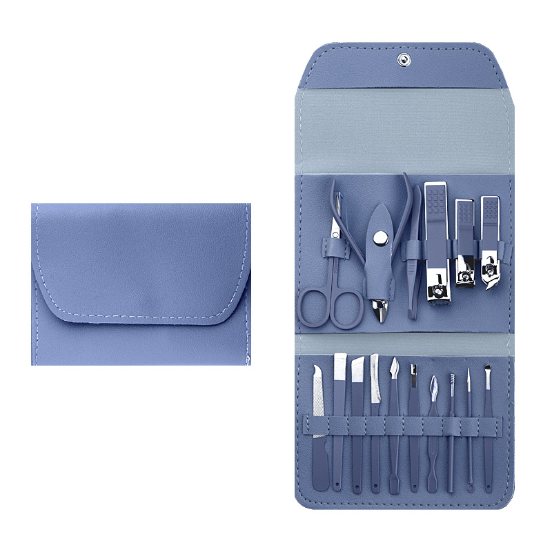Ensemble de manucure bleu 16 pcs