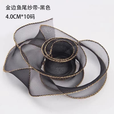 Noir*4cm* 9m bord doré sans tige