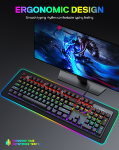 T-Wolf T17 RGB Wired USB Mechanical <strong>Keyboard</strong> 104 Ergonomic Keys with Multimedia <strong>Function</strong> for Gaming <strong>Computer</strong> Fn Key Included