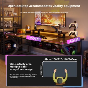 Adjustable Metal <strong>Computer</strong> <strong>Desk</strong> Simple Workbench Design for Home Study Gaming Pegboard Bedroom Work Desktop School - Product Image 2