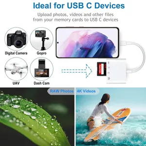 SIHAGE 4 in 1 <span class=keywords><strong>USB</strong></span>-C SD TF Kartenleser Kamera Speicher karte <span class=keywords><strong>USB</strong></span> 3.0 OTG Adapter Schnell ladeans chluss