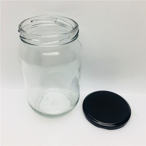 750ml透明な空の丸いピクルスジャムチリソースハニーココナッツオイルキッチン食品保存ガラス瓶ふた付き