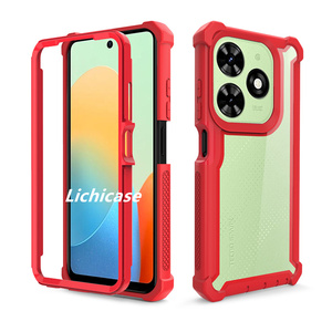 Lichicase 360 kılıf Tecno Camon 30 Premier 3 en 1 Transparenre cep telefonu konutları için ön kapak ile