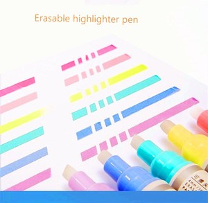 彩色可擦荧光笔6色标记，带对角尖端彩色标记，用于学生办公室绘图高光荧光笔 - Product Image 3