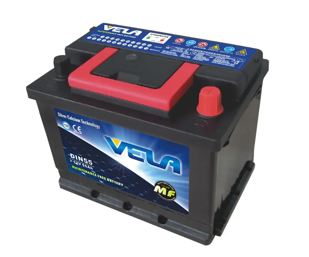 DIN55 12V 55Ah Car Battery instalação e conexão