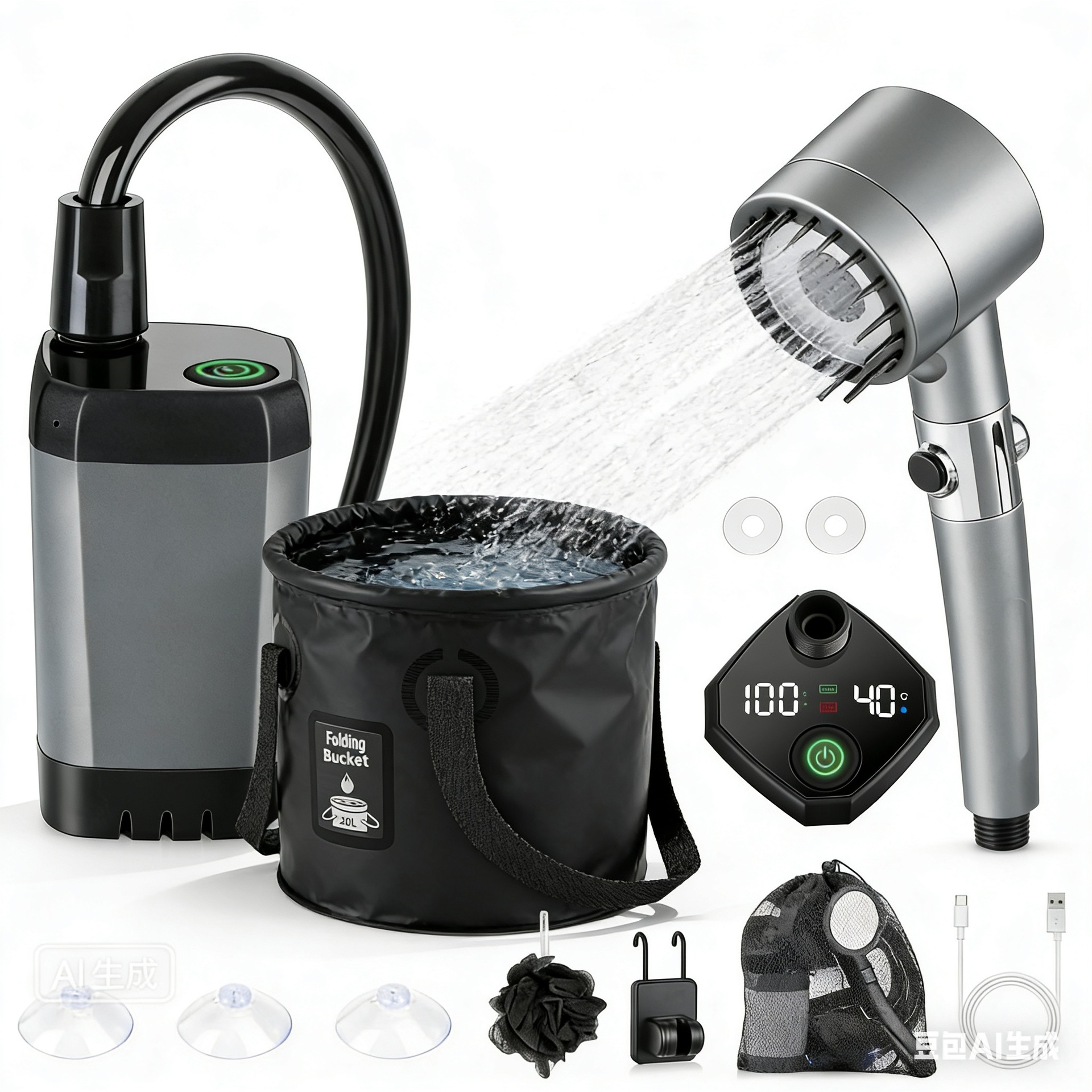 6000MA spray+bathtub+bath ball