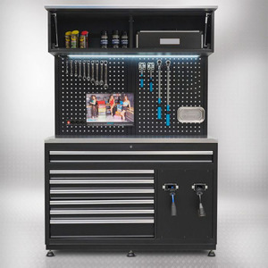 JZD <strong>S</strong>-Type Workshop Tool Storage <strong>Workbench</strong> Metal Assembly Worktable Cabinet Cart Combination Type Toolbox &amp; Tool Trolley