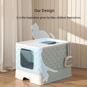 Büyük boy Pet kum kabı tamamen kapalı ve kirletmek kedi tuvalet önlemek için katlanabilir - Product Image 3