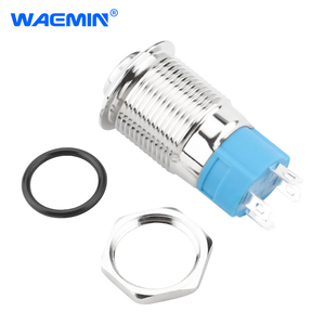 Interruttori a pulsante 3A con luce LED blu autobloccante interruttore a pulsante in metallo da 12mm a pulsante impermeabile - Product Image 3