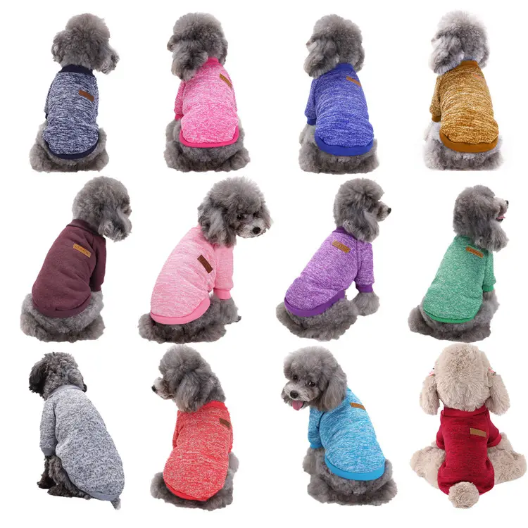 Ropa gruesa y cálida para perros, Jersey de punto para perros, suéter para cachorros pequeños de invierno