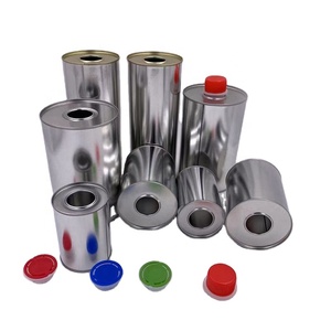 <strong>Factory</strong> <strong>Direct</strong> 100ml 200ml 250ml 500ml 800ml 1L Round Metal Oil <strong>Tin</strong> <strong>Cans</strong> with Plastic Cap - Product Image 1