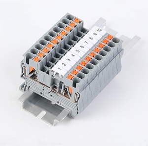 Bloque de terminales de resorte en línea, bloque de terminales de cobre enchufable de riel de guía de la serie PT combinado para cable de 2,5 mm² - Product Image 2