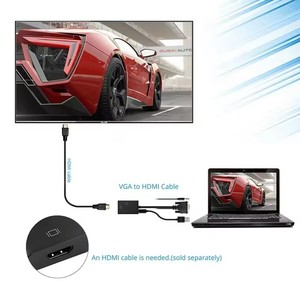 1080P <strong>VGA</strong> Adapter with Audio Male <strong>to</strong> Female Converter Cable for PC Laptop <strong>to</strong> HDTV Projector PVC Jacket for Cars and Computers - Product Image 4