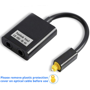 Toslink Digital Optical Fiber <strong>Audio</strong> <strong>1</strong> to 2 Way <strong>Audio</strong> <strong>Splitter</strong> Hub <strong>1</strong> <strong>Input</strong> 2 <strong>Output</strong> SPDIF Optical <strong>Splitter</strong> Cable Adapter - Product Image 2