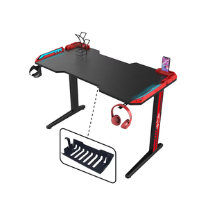 RGB LED Mesa de juegos en forma de Z Nuevo diseño Metal PC Mesa de computadora - Product Image 1
