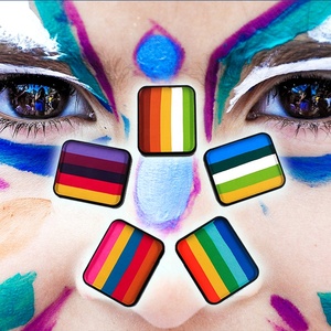 Pintura de cara a base de agua para niños, juego de crayones de pintura corporal segura para maquillaje de <span class=keywords><strong>Halloween</strong></span>, arte perfecto de la mejor calidad