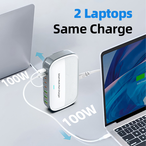 200W Desktop Charger with 8-Port <strong>Output</strong> Fast Charging Laptops and <strong>Multiple</strong> Devices <strong>USB</strong> Hub Flat Plug 100W 30W <strong>Output</strong> <strong>Power</strong> - Product Image 3