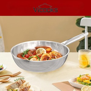 1810 स्टेनलेस स्टील गहरी फ्राइंग पैन को पर्यावरण के अनुकूल फ्लैट फ्राइंग पैन ठंडा हैंडल रखें - Product Image 5