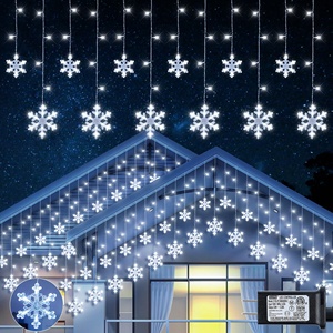 Creativo IP65 impermeable LED noche luz lámpara cadena copo de nieve forma exterior Navidad decoración clima frío Compatible - Product Image 1