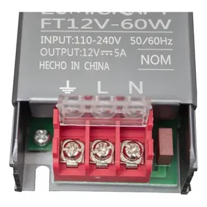 12V 5A 60w发光二极管变压器源驱动器ROHS认证铝泛光灯驱动器110V输入和100W DC/AC输出 - Product Image 5