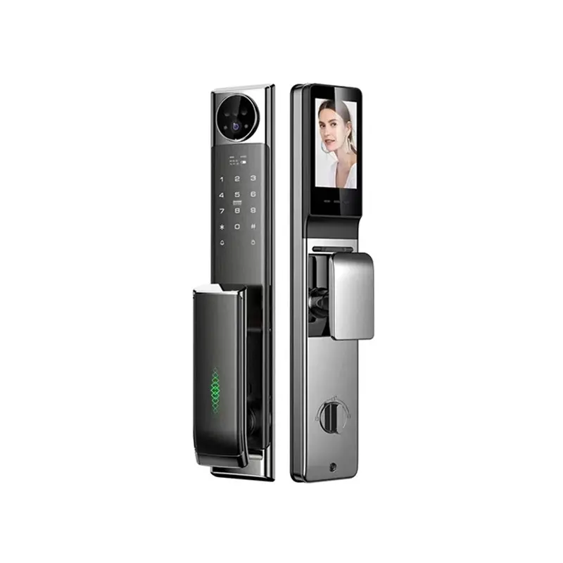 Smart Home 3D Face Recognition Xhome App With Camera Password Fingerprint Smart Door Lock With Video Intercom Funtion