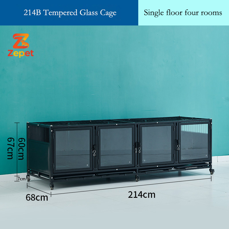 Black tempered glass cage 214B