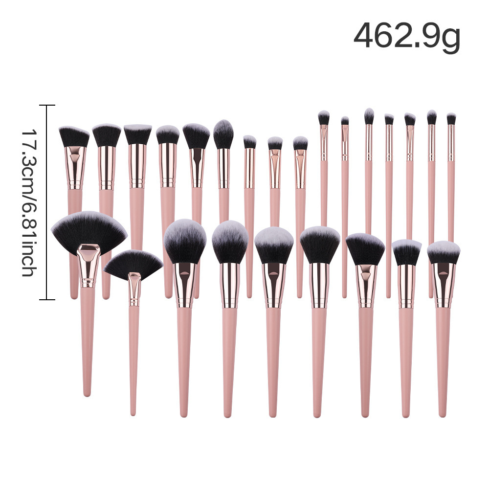 Ensemble de pinceaux de maquillage roses 25 pièces