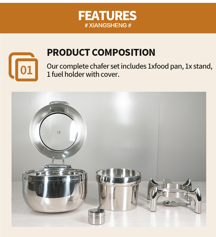 Modern chafing dish 14 liter food soup warmer station set Soup warmer kettle